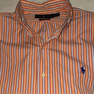 Ralph Lauren Orange Striped Button Down XL Custom